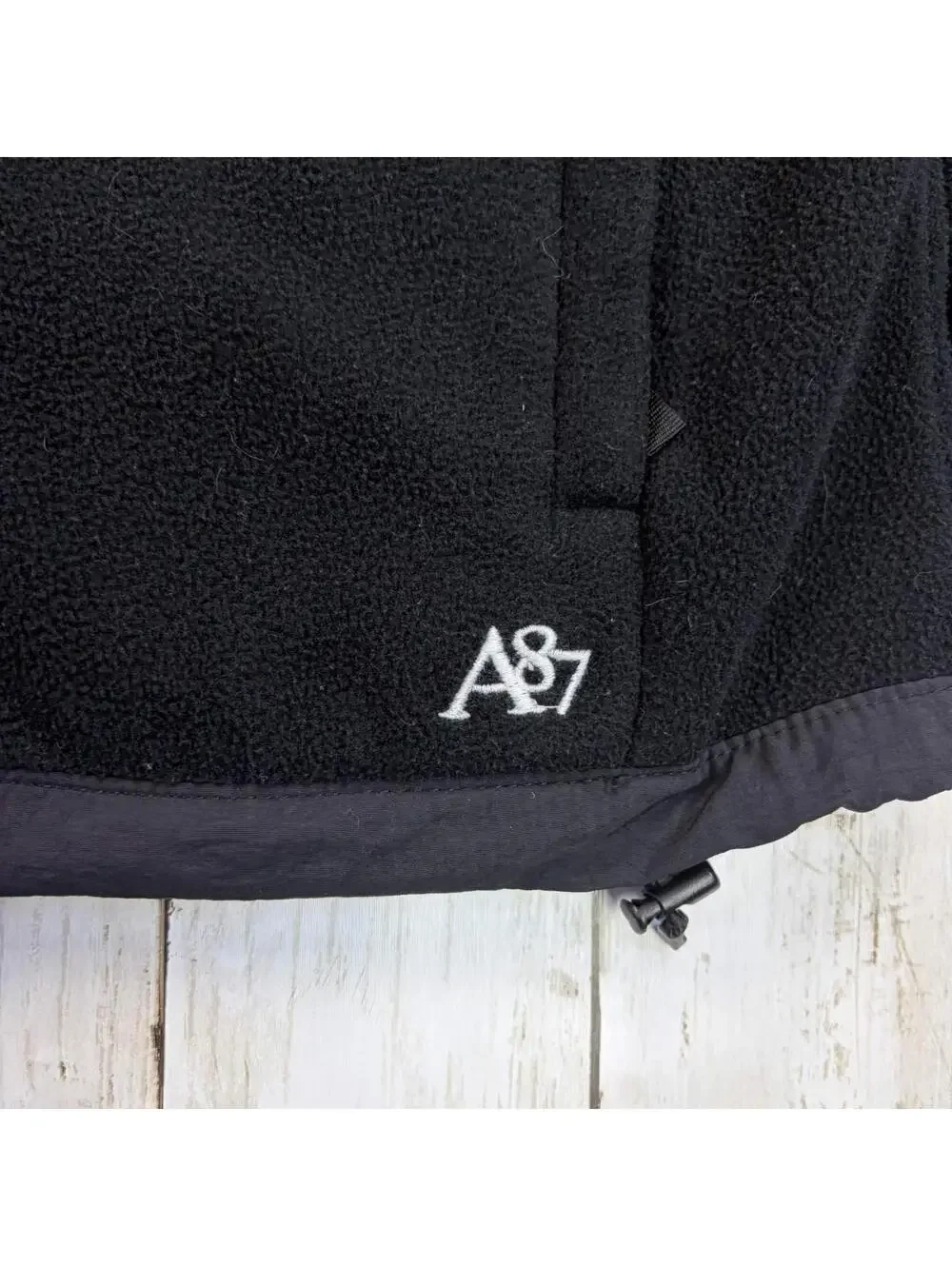 Y2K Aeropostale Black Fleece Jacket with Logo Womens S